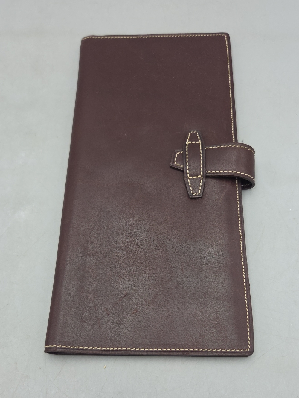 Martin Dingman Brown Leather Long Credit Wallet & Checkbook Cover